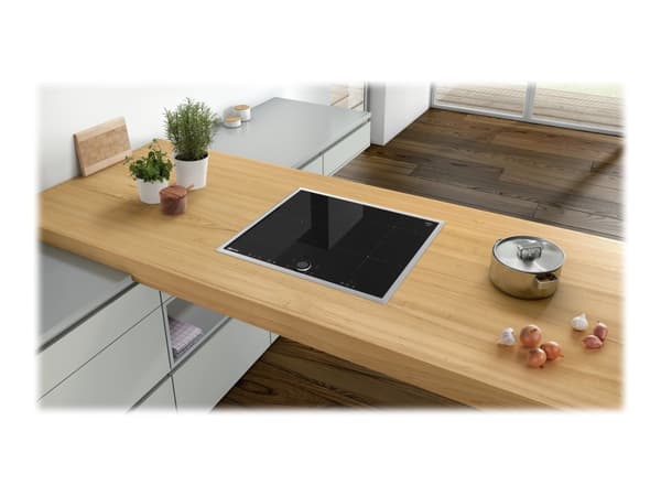 Neff N 70 T56BT50N0 - Induksjonskomfyrtopp - 4 plater - Nisje - bredde: 56 cm - dybde: 49 cm - med pynt av rustfritt stål - svart/rustfritt stål