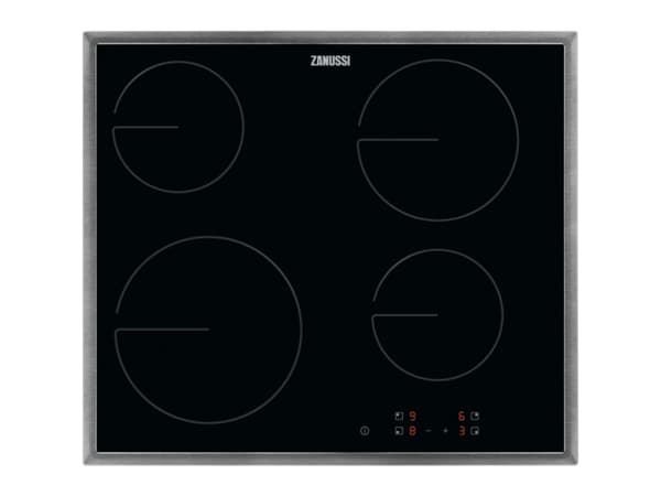 Zanussi ZHRN641X, Sort, Innebygget, 60 cm, Keramisk, Glass-keramikk, 4 zone(s)