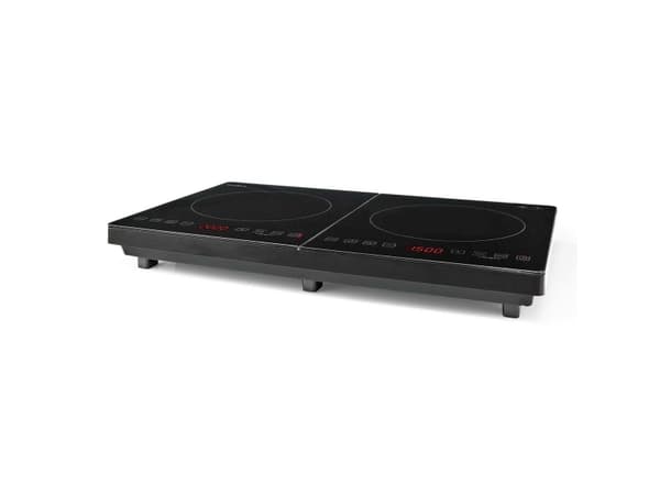 Nedis KAIP124CBK2, Sort, Benkeplate, 56 cm, Sonebasert induksjon, Glass, 2 zone(s)