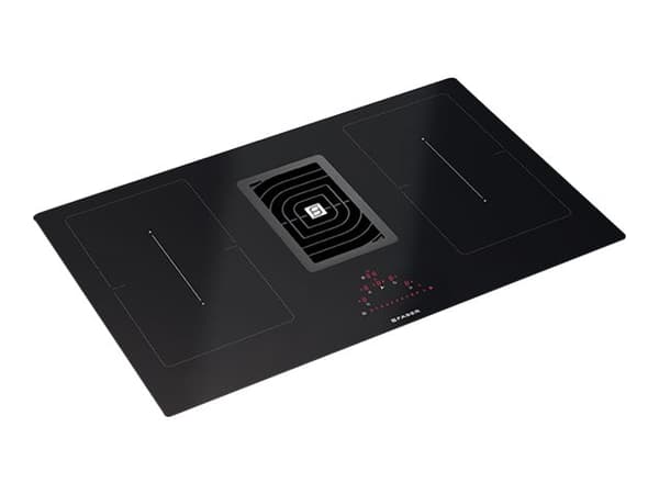 Faber Galileo Smart BK GLASS A830 - Induksjonskomfyrtopp - 4 plater - Nisje - bredde: 80.2 cm - dybde: 49.2 cm - svart med fallvinduttrekk (uttrekk o Svart