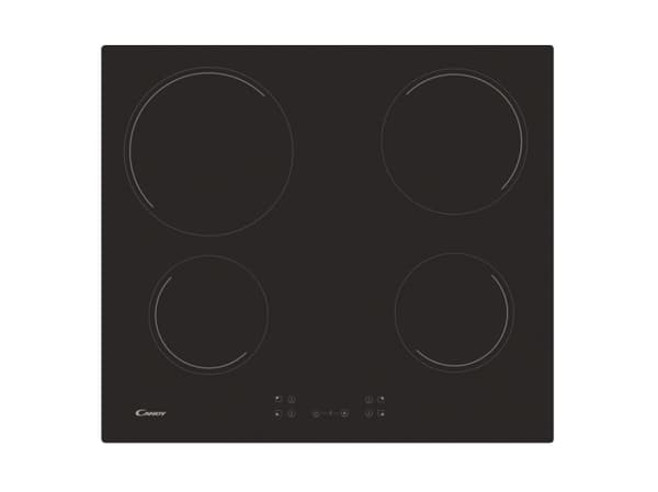 Candy CH64CCB/4U2 - Keramisk komfyrtopp - 4 plater - Nisje - bredde: 56 cm - dybde: 49 cm - svart Sort