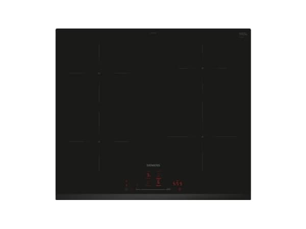 Siemens iQ100 EH631HEB1E - Induksjonskomfyrtopp - 4 plater - Nisje - bredde: 56 cm - dybde: 49 cm fasettert front, - uten ramme - svart