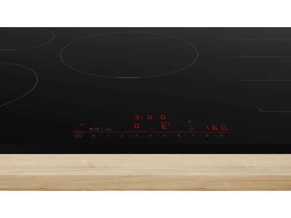 Bosch Serie | 6 PXV831HC1E - Induksjonskomfyrtopp - 5 plater - Nisje - bredde: 75 cm - dybde: 49 cm fasettert front - svart
