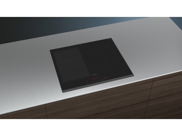 Siemens iQ700 EX651HEC1E - Induksjonskomfyrtopp - 4 plater - Nisje - bredde: 56 cm - dybde: 49 cm - uten ramme, - fasett - svart