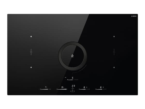 Elica NikolaTesla Switch Glow BL/A/83 - Induksjonskomfyrtopp - 4 plater - Nisje - bredde: 80.7 cm - dybde: 49.2 cm - Klasse A+ - svart med fallvindek