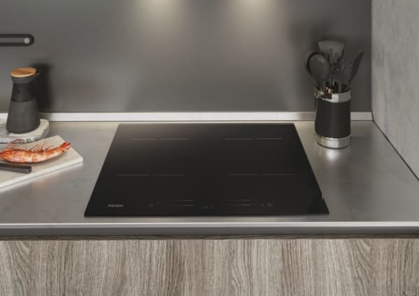 Haier HAISJ64MC, Sort, Innebygget, 59 cm, Sonebasert induksjon, Glass-keramikk, 4 zone(s)