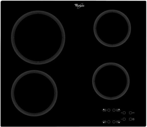 Whirlpool AKT 801/NE - Keramisk komfyrtopp - 4 plater - Nisje - bredde: 56 cm - dybde: 49 cm - uten ramme - svart