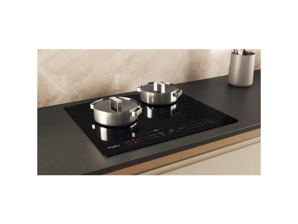 Whirlpool WF S3660 CPNE, Sort, Innebygget, 60 cm, Sonebasert induksjon, Glass-keramikk, 4 zone(s)