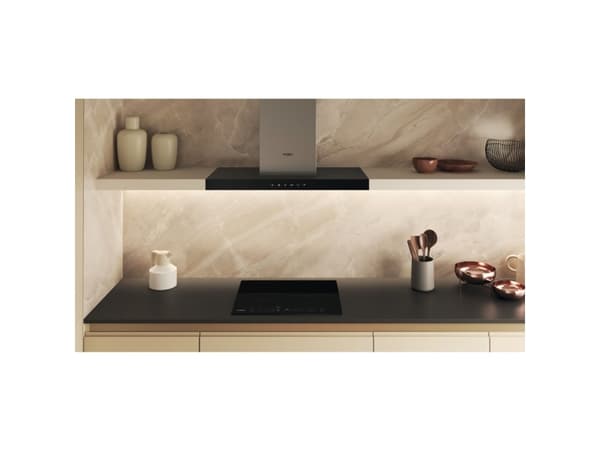 Whirlpool WF S3660 CPNE, Sort, Innebygget, 60 cm, Sonebasert induksjon, Glass-keramikk, 4 zone(s)
