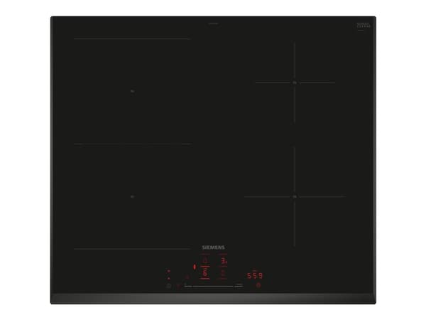 Siemens iQ500 ED65KHSB1E - Induksjonskomfyrtopp - 4 plater - Nisje - bredde: 56 cm - dybde: 49 cm - U-Facette - svart