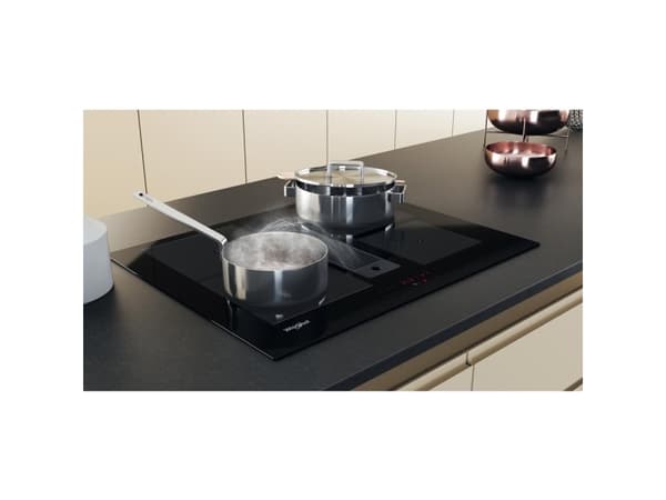 Whirlpool WVH 1065B F KIT, Svart, Inbyggnad, 65 cm, Zon induktionshäll, Keramik, 4 zon(er)