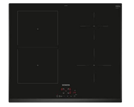 Siemens iQ500 ED651BSB6E, Sort, Innebygget, 60 cm, Sonebasert induksjon, Glass-keramikk, 4 zone(s) Sort