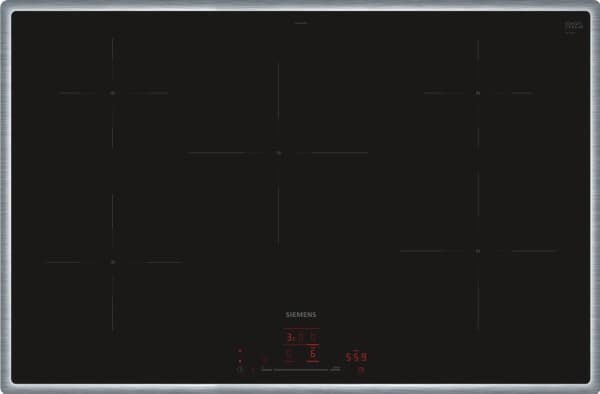 Siemens iQ300 EH845HVB1E, Sort, Innebygget, 80 cm, Sonebasert induksjon, Glass-keramikk, 5 zone(s)