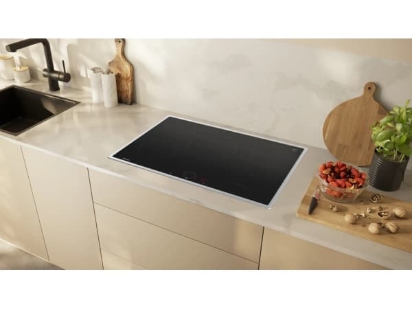 Neff T58SHW1L0, Sort, Rustfritt stål, Innebygget, 80 cm, Sonebasert induksjon, Glass-keramikk, 5 zone(s)