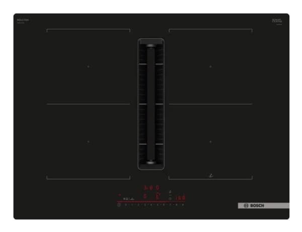 Bosch Serie 6 PVQ711H26E, Black, Built-in, 71 cm, Zone induction hob, Ceramic, 4 zone(s)