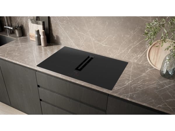 Siemens iQ300 ED811BS16E - Induksjonskomfyrtopp - 4 plater - Nisje - bredde: 75 cm - dybde: 49 cm - Klasse B - uten ramme - svart med fallvindeksos (