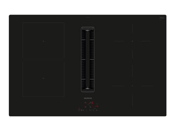 Siemens iQ300 ED811BS16E - Induksjonskomfyrtopp - 4 plater - Nisje - bredde: 75 cm - dybde: 49 cm - Klasse B - uten ramme - svart med fallvindeksos (