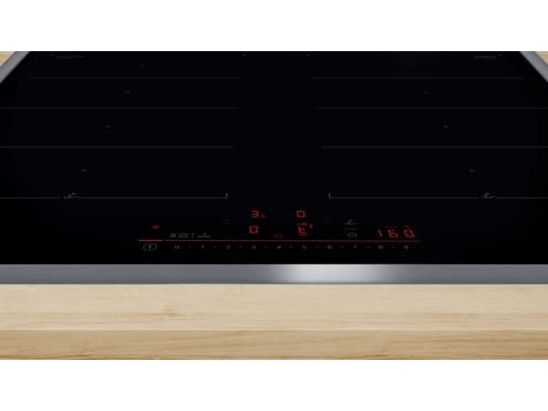 Bosch Serie 6 PXX645HC1E, Sort, Innebygget, 60 cm, Sonebasert induksjon, Glass-keramikk, 4 zone(s)