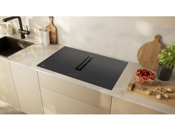 Neff V58NBS1L0, Sort, Innebygget, 80 cm, Sonebasert induksjon, Glass-keramikk, 4 zone(s)