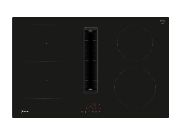 Neff V58NBS1L0, Sort, Innebygget, 80 cm, Sonebasert induksjon, Glass-keramikk, 4 zone(s)