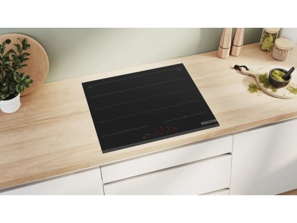 Bosch Serie 6 PXY63KHC1E, Sort, Innebygget, 59.2 cm, Sonebasert induksjon, Glass-keramikk, 4 zone(s)