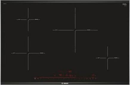 Bosch Serie 8 PIE875DC1E, Sort, Innebygget, Sonebasert induksjon, Glass-keramikk, 4 zone(s), 4 zone(s) Sort