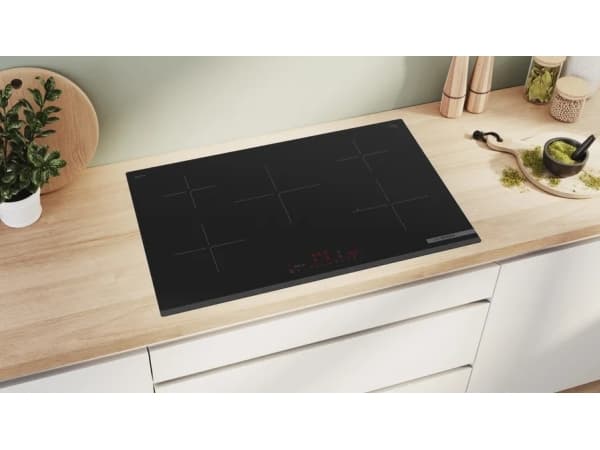 Bosch Serie 6 PIV83KHC1E, Musta, Sisäänrakennettava, 80,2 cm, Vyöhykeinduktiokeittotaso, Keraaminen, 5 vyöhykettä (vyöhykkeet)