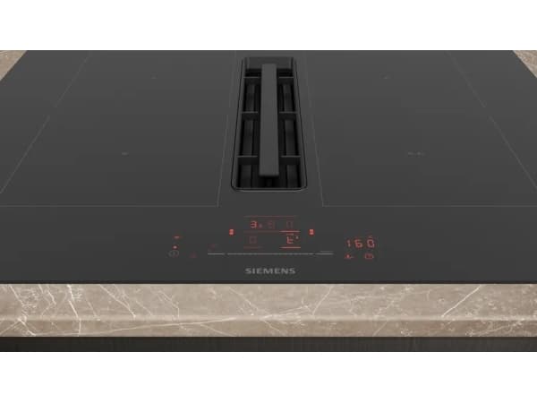 Siemens iQ500 ED711HQ26E - Induktionshäll - 4 kokplattor - Fördjupning - bredd: 56 cm - djup: 49 cm - Klass B - ramlös - svart med nedåtriktat utlopp