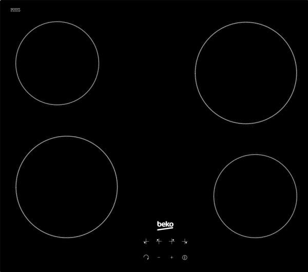 Beko HIC 64400 E, Sort, Innebygget, 60 cm, Keramisk, Keramisk, 4 zone(s)