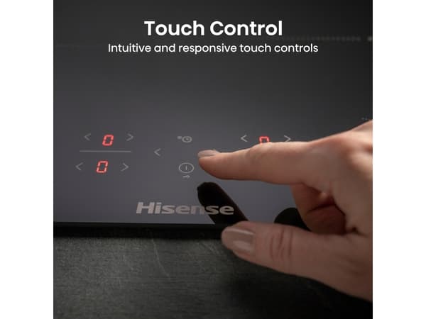 Hisense HI6401BSC, Sort, Innebygget, 59.5 cm, Sonebasert induksjon, Glass-keramikk, 4 zone(s)