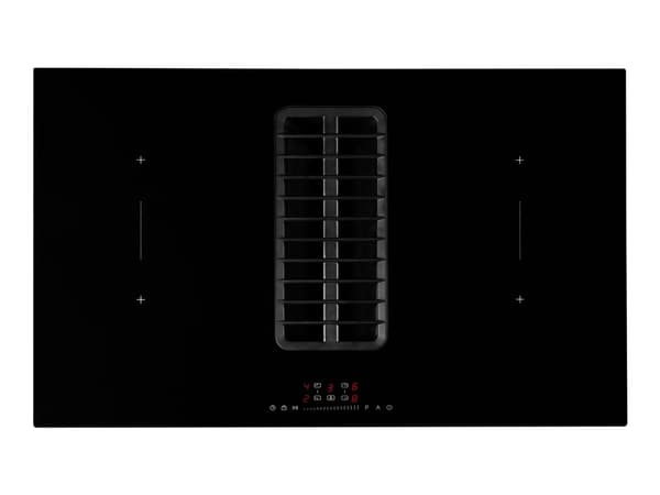 EICO Unique Collection Aero 80 N A - Induktionshäll - 4 kokplattor - Fördjupning - bredd: 76 cm - djup: 49 cm - Klass A+ - med rak kant - svart med n