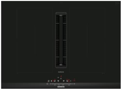Siemens studioLine iQ500 ED777FQ25E - Induksjonskomfyrtopp - 4 plater - Nisje - bredde: 56 cm - dybde: 49 cm - Klasse B - Studioline - svart med fall