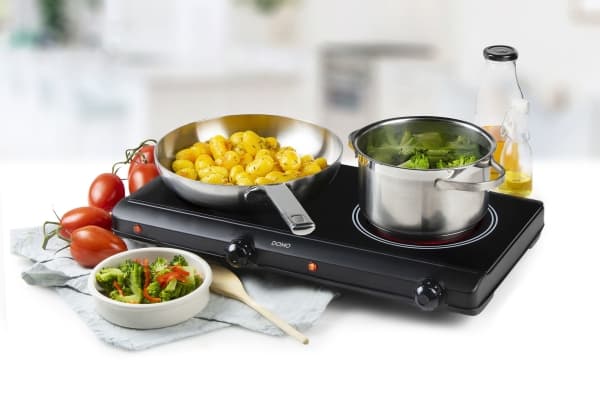 Domo DO339KP, Black, Countertop, Ceramic, Ceramic, 2 zone(s), 2 zone(s)