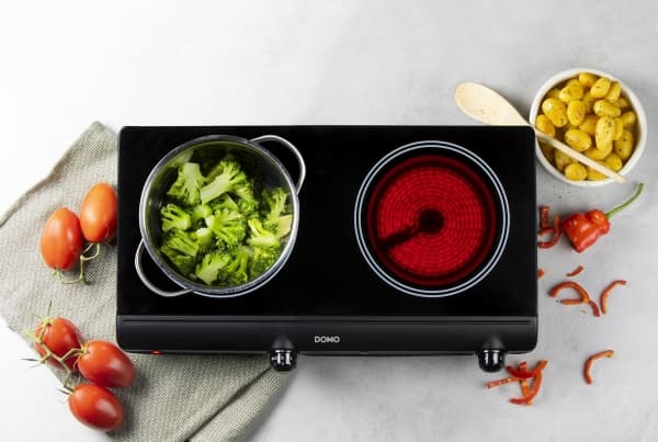 Domo DO339KP, Black, Countertop, Ceramic, Ceramic, 2 zone(s), 2 zone(s)