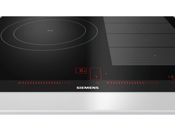 Siemens EX675LJC1E, Sort, Innebygget, Sonebasert induksjon, 3 zone(s), 3 zone(s), Ekstra stor