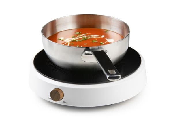 DOMO DO30112IP Induksjonstopp, rund, 2000W Sort, Hvit