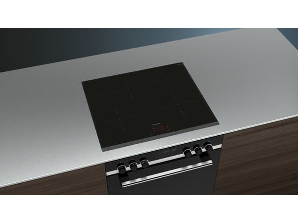Siemens iQ300 EI631CFB1E, Musta, Kiinteä, 60 cm, Keittoalueinduktioliesi, Keraaminen lasi, 4 alue(tta)