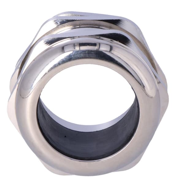 Metalkabelforskruning med metrisk gevind - forniklet messing - mmG-50 med møtrik, IP68, til kabler med en diameter på 27-35 mm