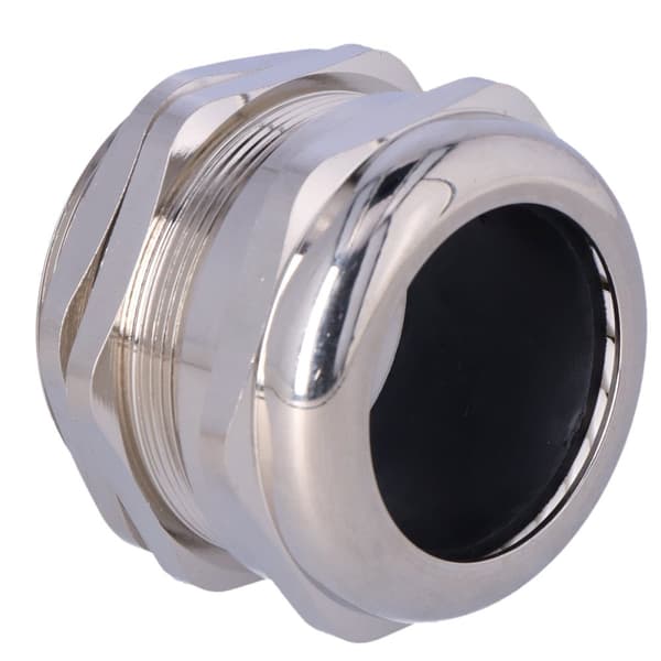 Metalkabelforskruning med metrisk gevind - forniklet messing - mmG-50 med møtrik, IP68, til kabler med en diameter på 27-35 mm