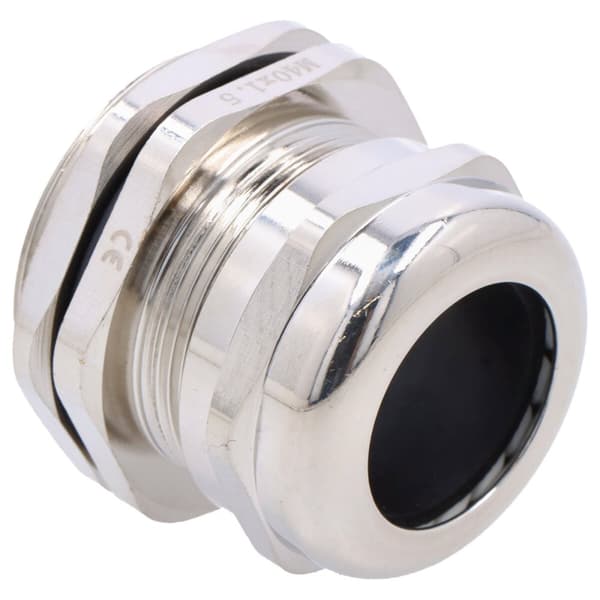 Metalkabelforskruning med metrisk gevind - forniklet messing - mmG-40 med møtrik, IP68, til kabler med en diameter på 18-25 mm