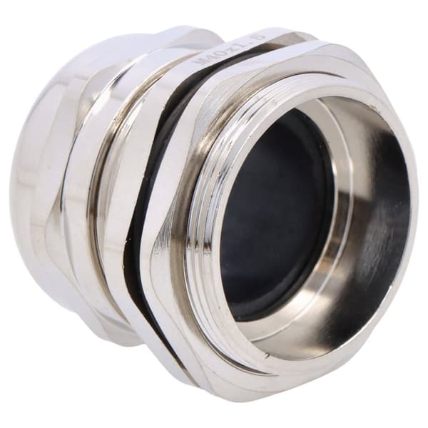 Metalkabelforskruning med metrisk gevind - forniklet messing - mmG-40 med møtrik, IP68, til kabler med en diameter på 18-25 mm
