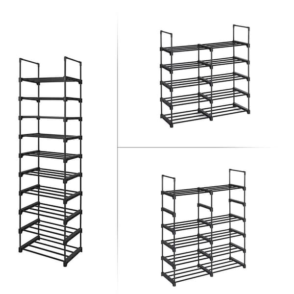 Rootz opbevaringsstativ - 10 niveauer - Skoskab - Skostativ - 45 x 30 x 174 cm - Sort