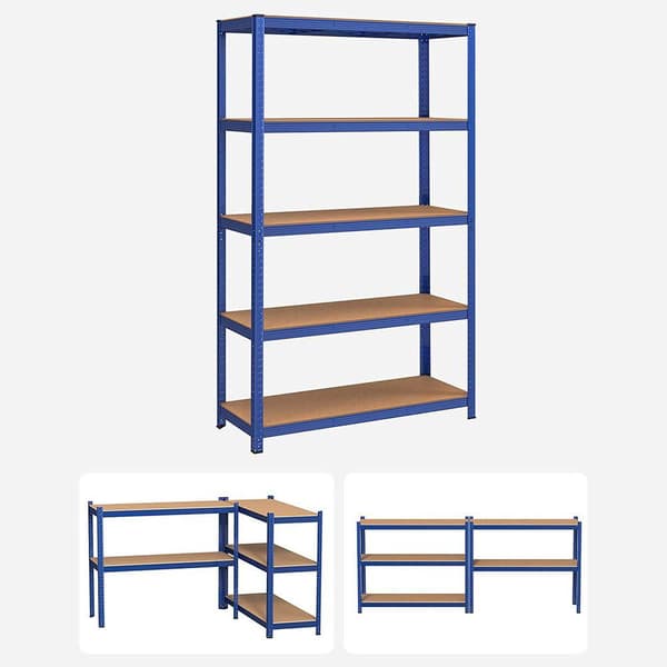 Rootz opbevaringsstativ - opbevaringshylder - kraftige reoler - 5 niveauer opbevaringsstativ - justerbare hylder - metalopbevaringshylder - op til 875