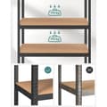 Miniatyrbillede 5 af 7: Rootz Opbevaringsstativ - Opbevaringshylder - Kraftige reoler - Opbevaringsstativ i 5 niveauer - Metalopbevaringshylder - Stål/MDF - Sort - 200 x 120