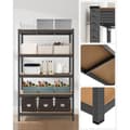 Miniatyrbillede 7 af 7: Rootz Opbevaringsstativ - Opbevaringshylder - Kraftige reoler - Opbevaringsstativ i 5 niveauer - Metalopbevaringshylder - Stål/MDF - Sort - 200 x 120