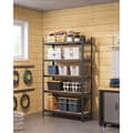Miniatyrbillede 2 af 7: Rootz Opbevaringsstativ - Opbevaringshylder - Kraftige reoler - Opbevaringsstativ i 5 niveauer - Metalopbevaringshylder - Stål/MDF - Sort - 200 x 120