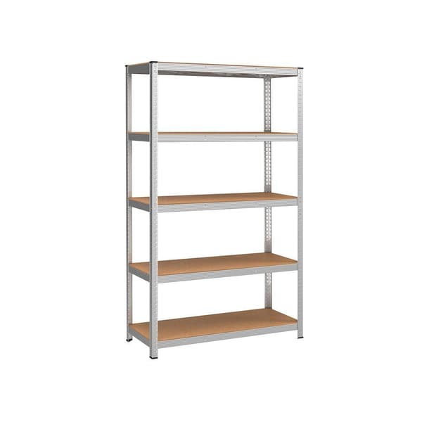 Rootz Opbevaringsstativ - Opbevaringshylder - Kraftige hylder - Opbevaringsstativ i 5 niveauer - Justerbare hylder - Metalopbevaringshylder - Stål/MDF