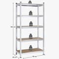 Miniatyrbillede 3 af 7: Rootz Opbevaringsstativ - Sæt med 2 Opbevaringsreoler - Industrielle Opbevaringsreoler - Stål Opbevaringsstativ - Sølv - 180 x 90 x 40 cm