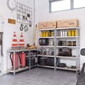 Miniatyrbillede 6 af 7: Rootz Opbevaringsstativ - Sæt med 2 Opbevaringsreoler - Industrielle Opbevaringsreoler - Stål Opbevaringsstativ - Sølv - 180 x 90 x 40 cm