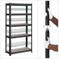 Miniatyrbillede 7 af 7: Rootz opbevaringsstativ - opbevaringshylder - kraftige reoler - 5 niveauer opbevaringsstativ - metalopbevaringshylder - sort - 150 x 75 x 30 cm